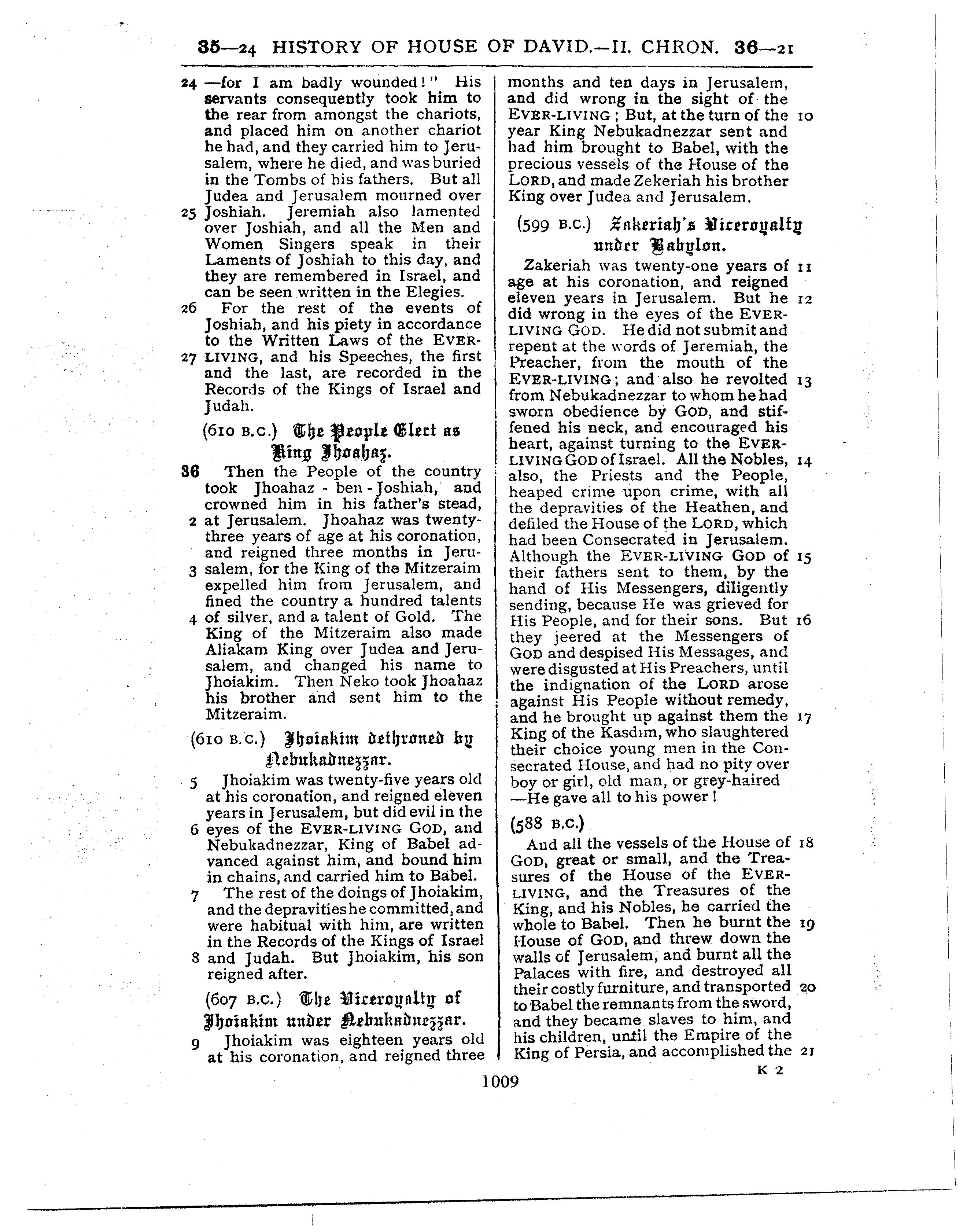 Ferrar Fenton Bible page 1009