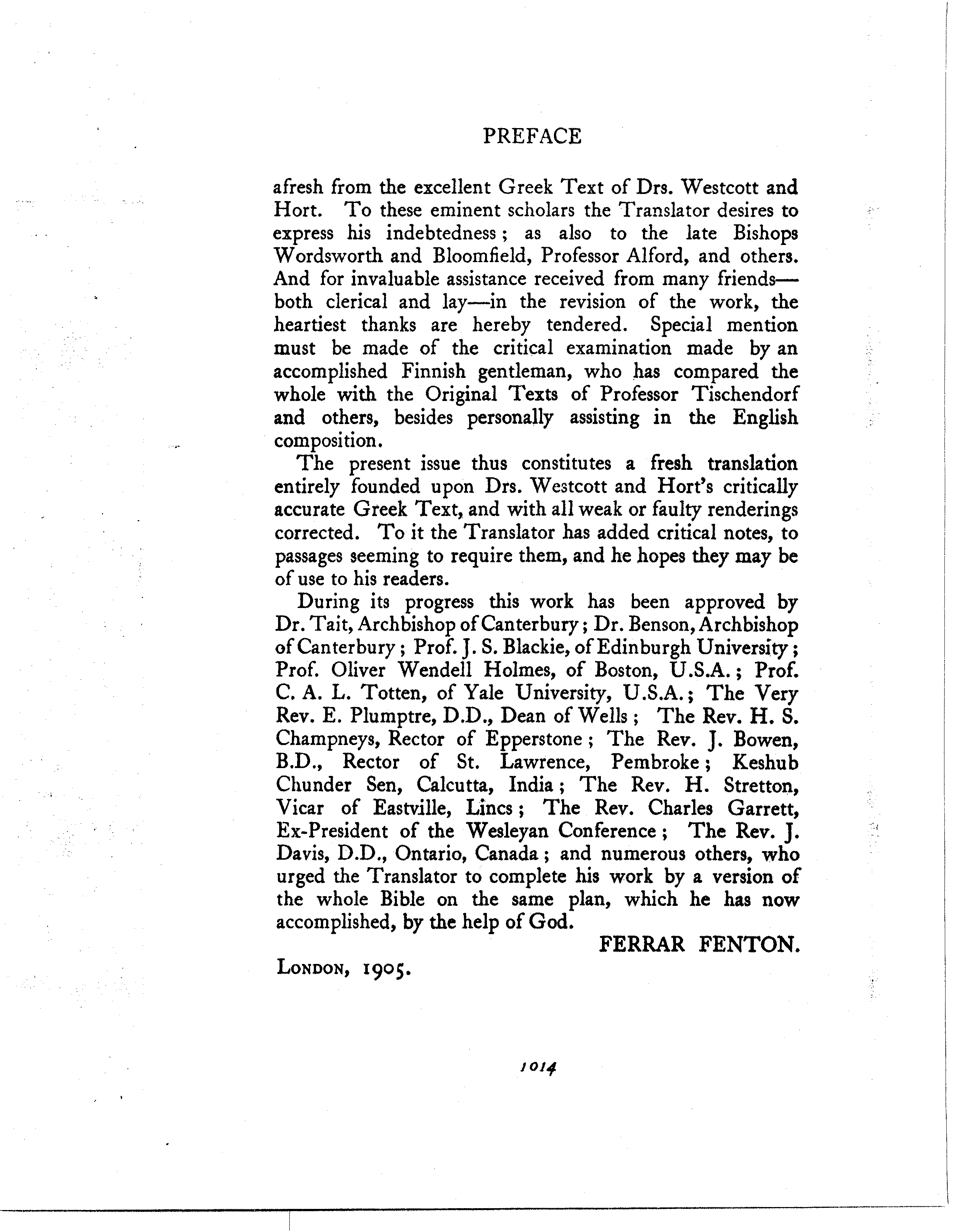Ferrar Fenton Bible page 1014