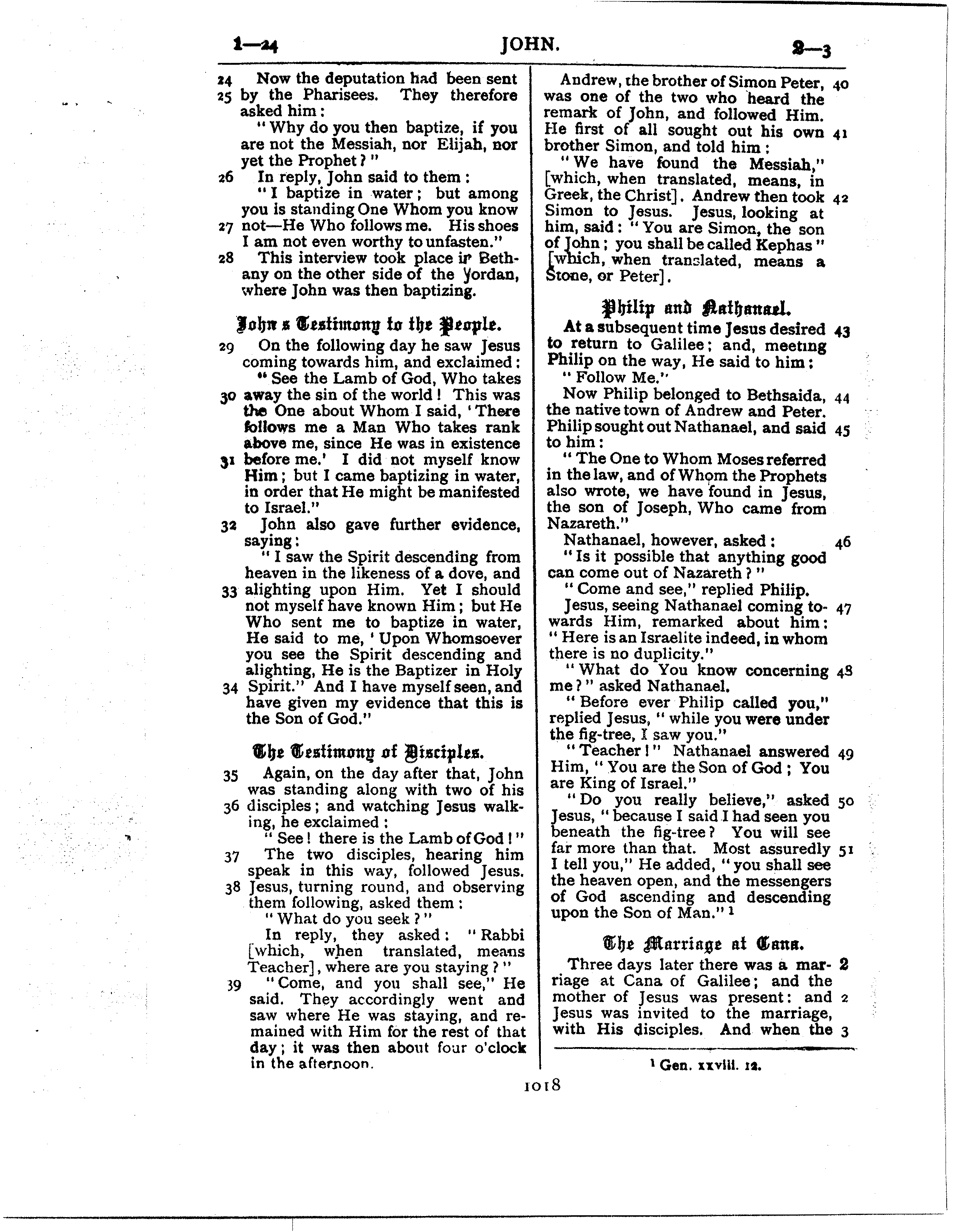 Ferrar Fenton Bible page 1018
