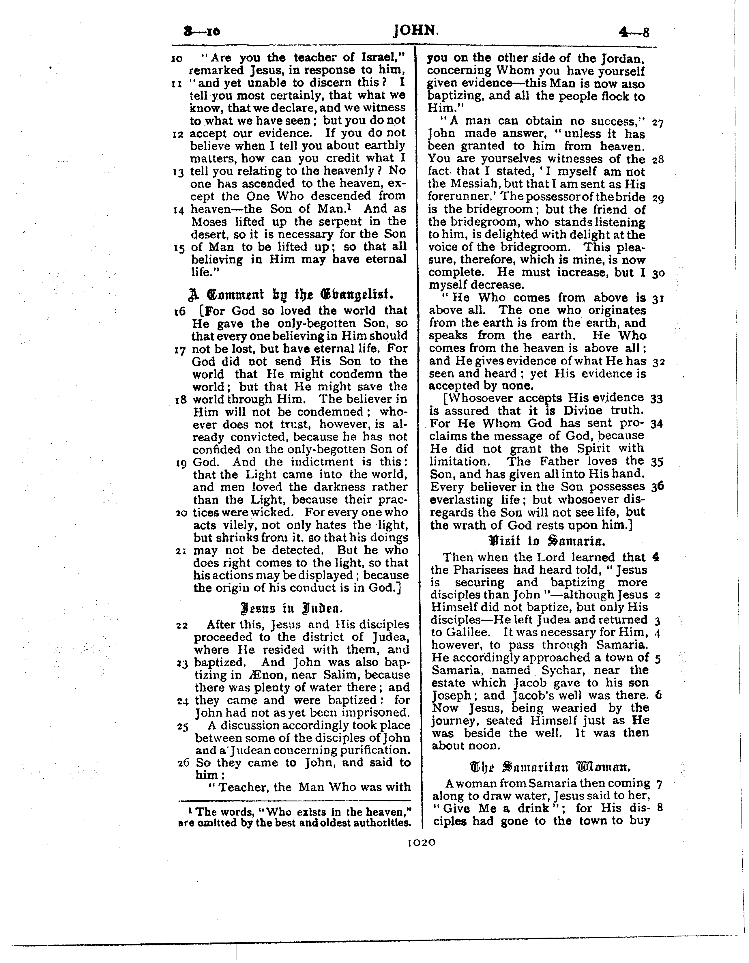 Ferrar Fenton Bible page 1020