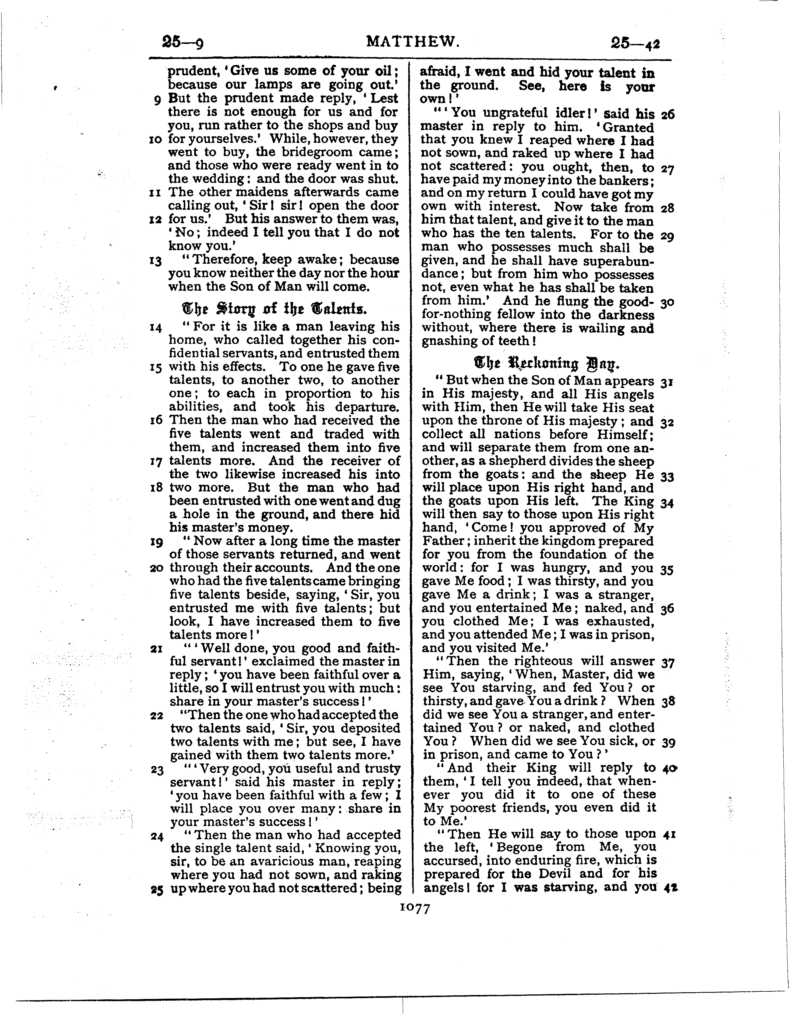 Ferrar Fenton Bible page 1077