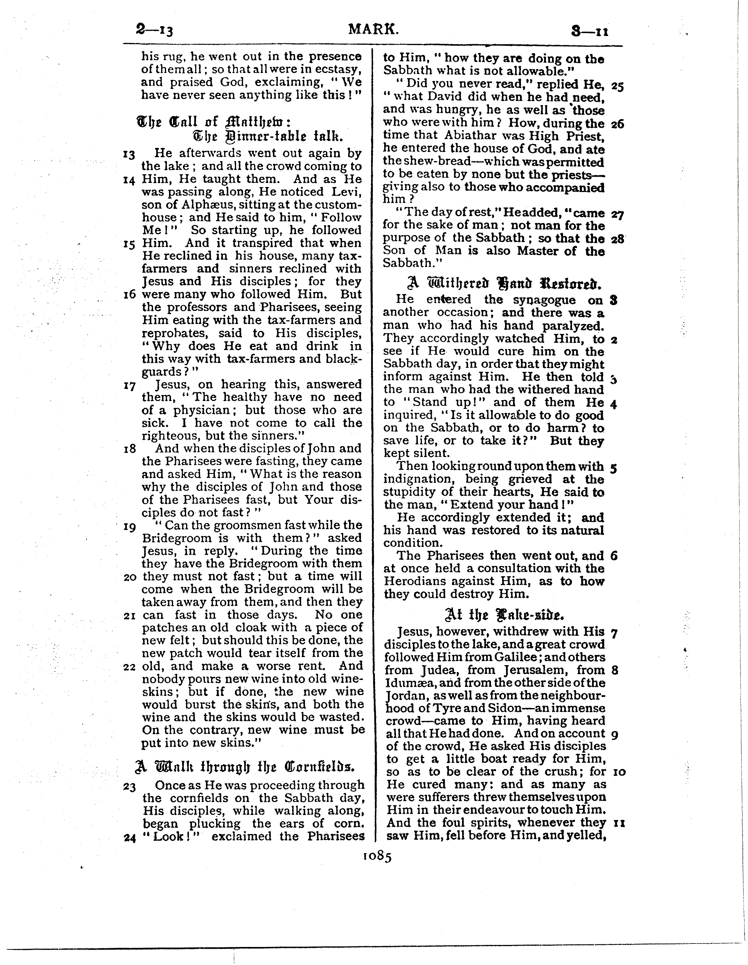 Ferrar Fenton Bible page 1085