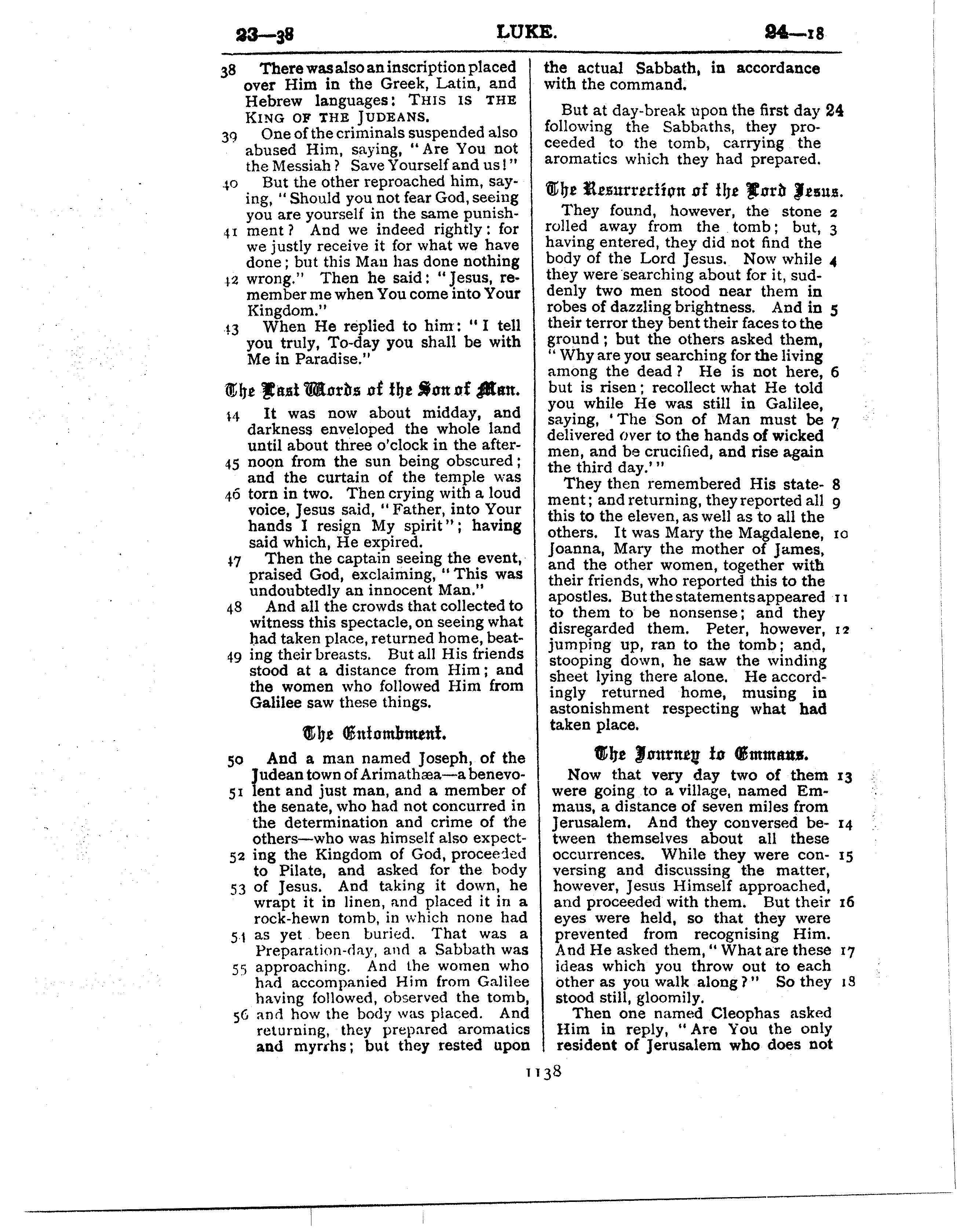 Ferrar Fenton Bible page 1138
