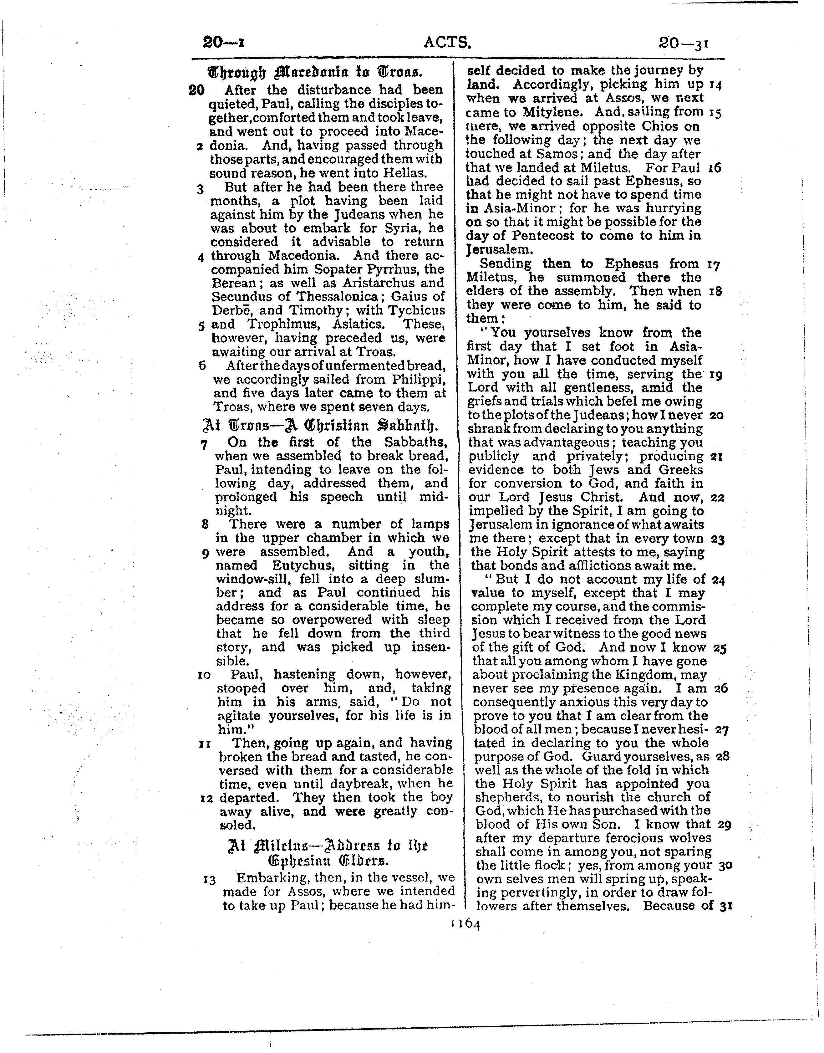 Ferrar Fenton Bible page 1164