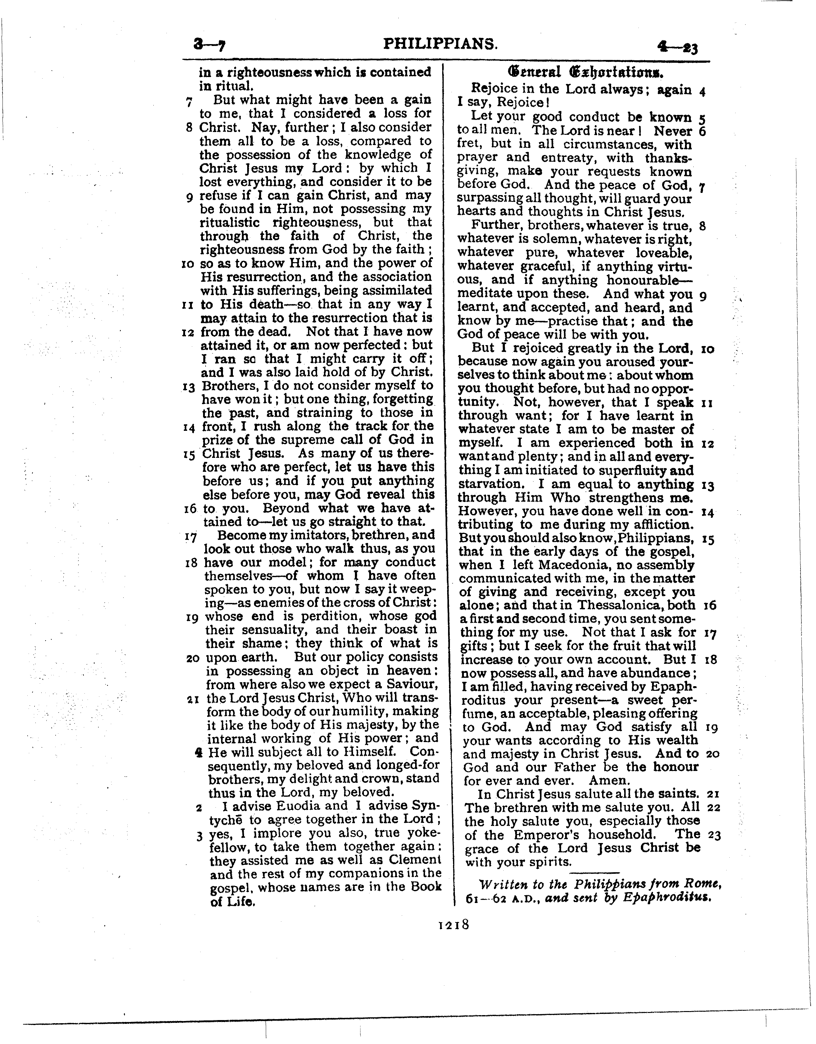 Ferrar Fenton Bible page 1218