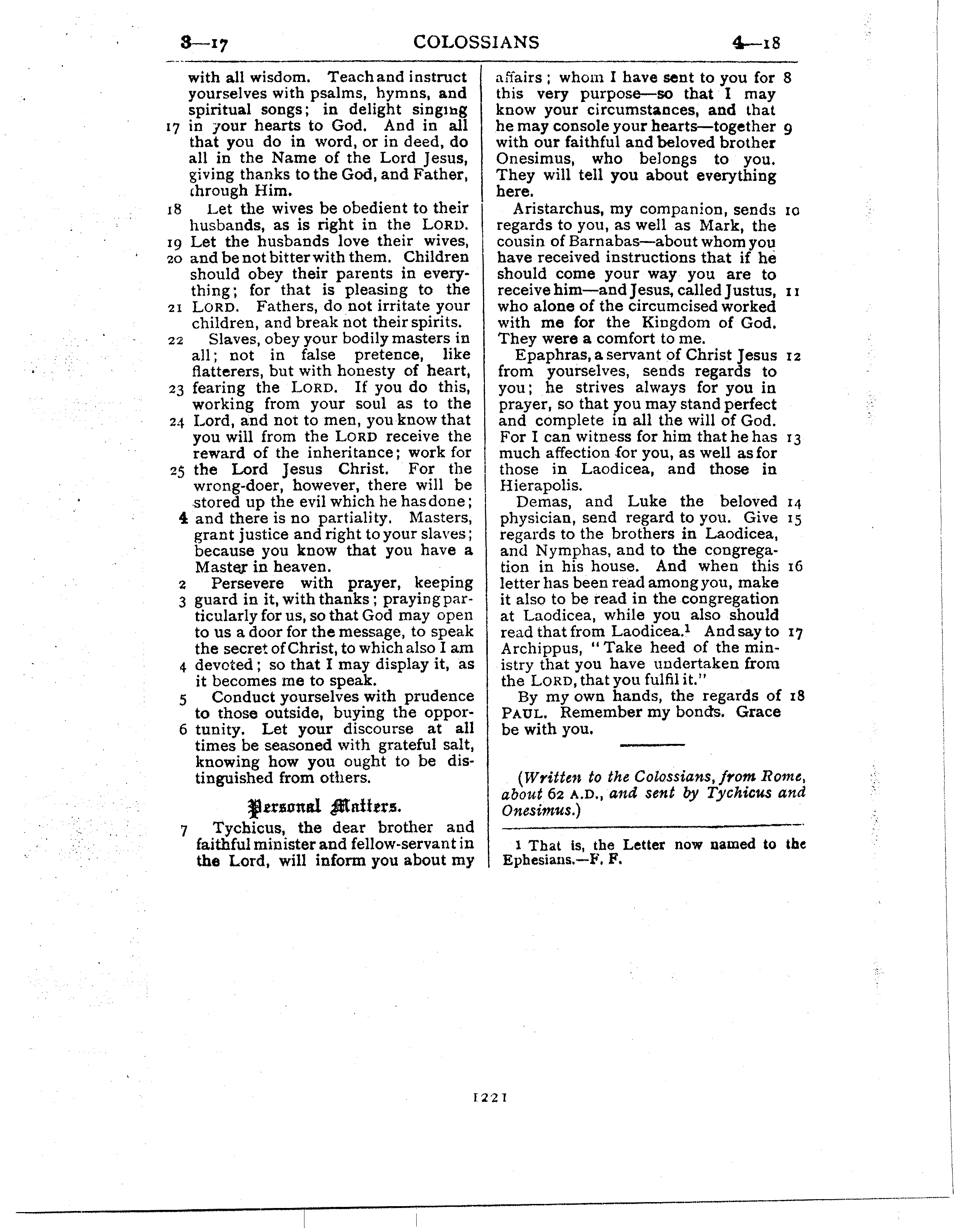 Ferrar Fenton Bible page 1221