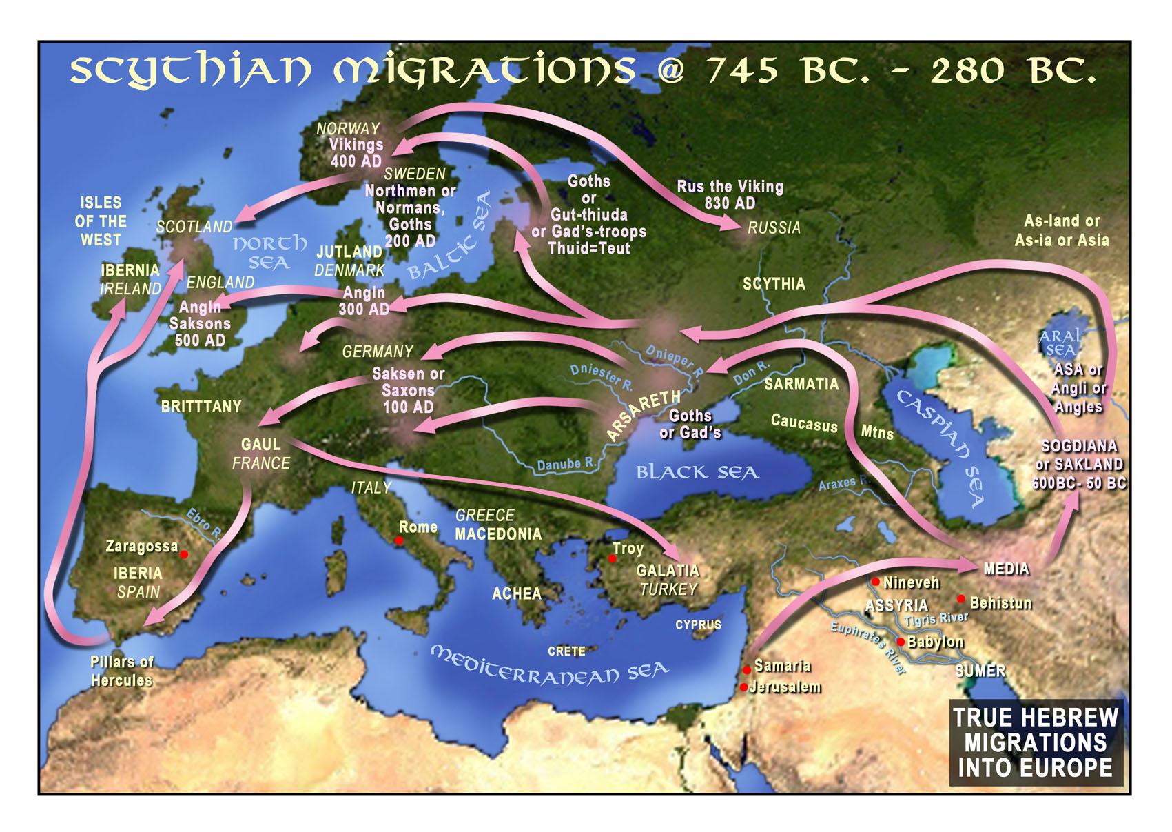Scythian migrations from 745 B.C. to 280 B.C.